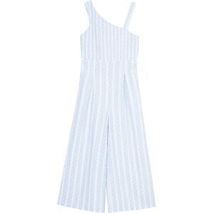 Geo Print Asymmetrical Jumpsuit, Blue